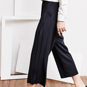 14AW_ PLEATED CROPPED WIDE PANTS